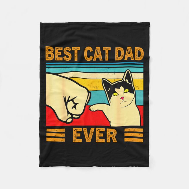Ca Men Cat Dad Ever Funny Cat Lover Gift  Fleecedecke (Vorderseite)