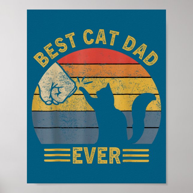 Ca Men Cat Dad Ever Funny Cat Lover Gift  Poster (Vorne)
