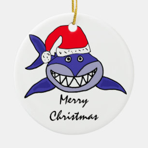 CA requin dans un ornement de Noël de casquette de