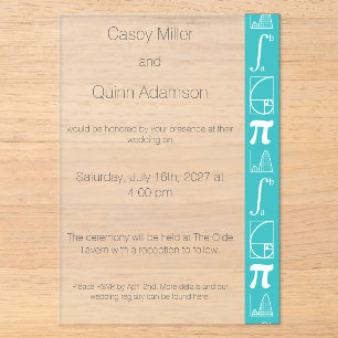 Ça S'Additionne en Turquoise Invitation de Mariage