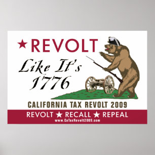 CA-Steuerrevolte 2009 - Aufruhr wie es ist Plakat