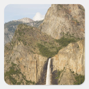 CA, Yosemite NP, Brautschleierfall Quadratischer Aufkleber