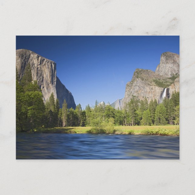 CA, Yosemite NP, Valley view mit El Capitan, Postkarte (Vorderseite)