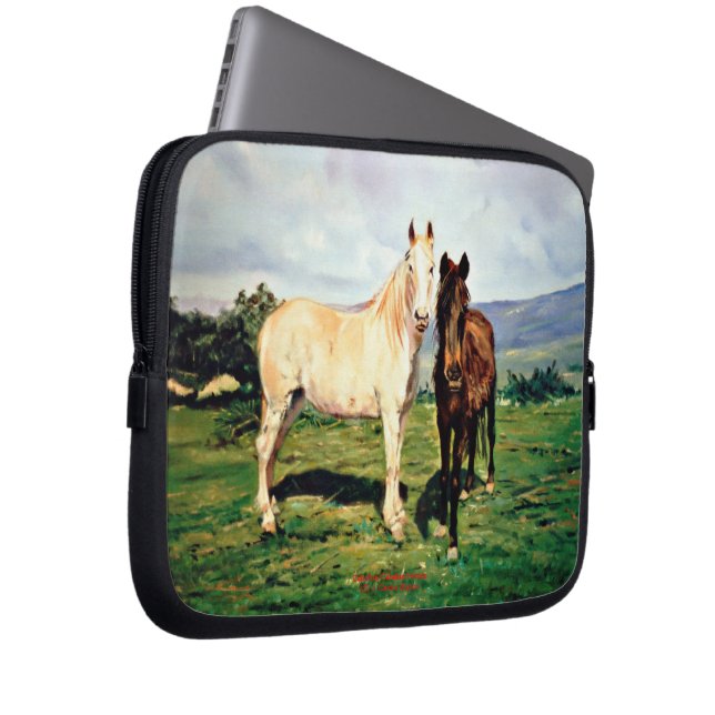 Caballos/Cabalos/Pferde Laptopschutzhülle (Vorne Rechts)