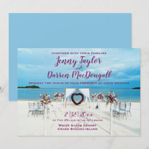 Cabana Beach Hochzeit in Urlaubsort Einladung