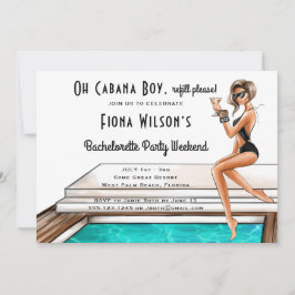 Cabana Boy Junggeselinnen-Abschied Weekend Einladung