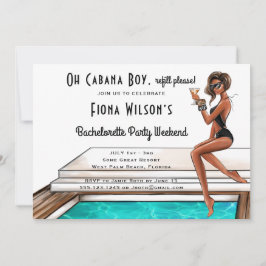 Cabana Boy Junggeselinnen-Abschied Wochenende Einl Einladung