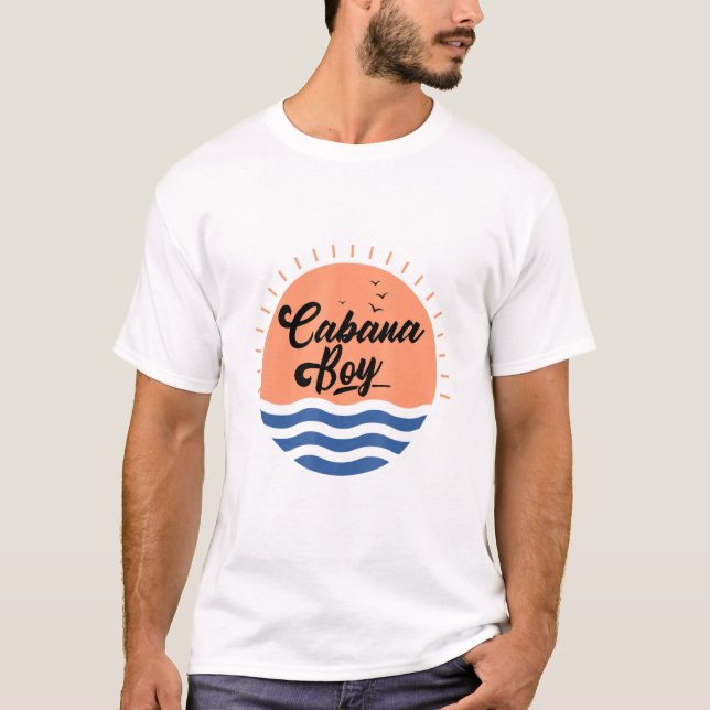 Cabana Boy Pool Party Barkeeper T-Shirt (Vorderseite)
