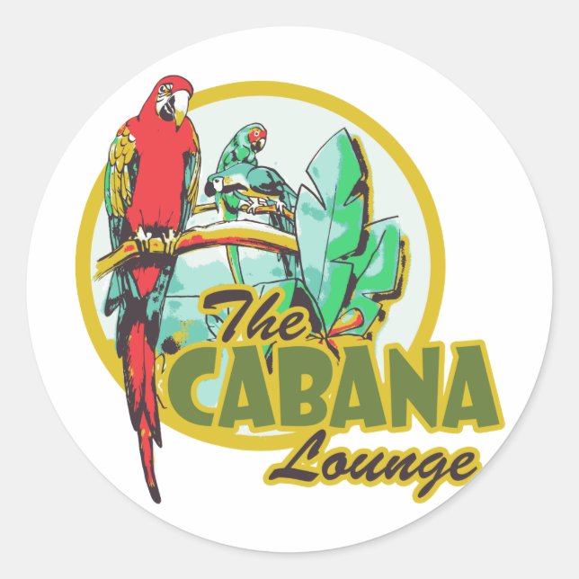 Cabana Lounge Runder Aufkleber (Vorderseite)
