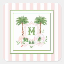 Cabana Streifen Palm Beach Monogramm Wappen