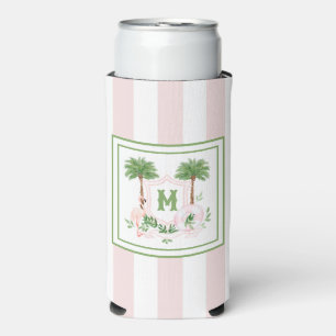 Cabana Streifen Palm Beach Monogramm Wappen Selters Dosenkühler