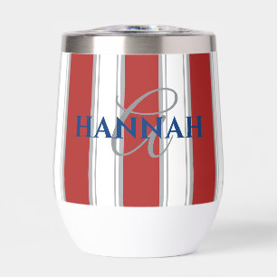 Cabana Stripe Monogram in Rot