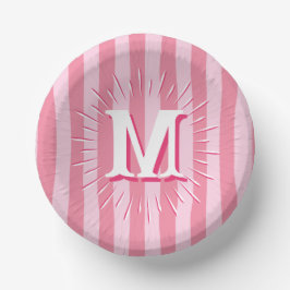 Cabana Stripes in Pink Personalized Pappteller
