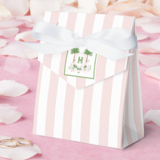 Cabana Stripes Palm Beach Monogram Crest Geschenkschachtel