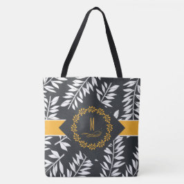Cabana Thema in Kohle und Weiß mit Gelb Tasche