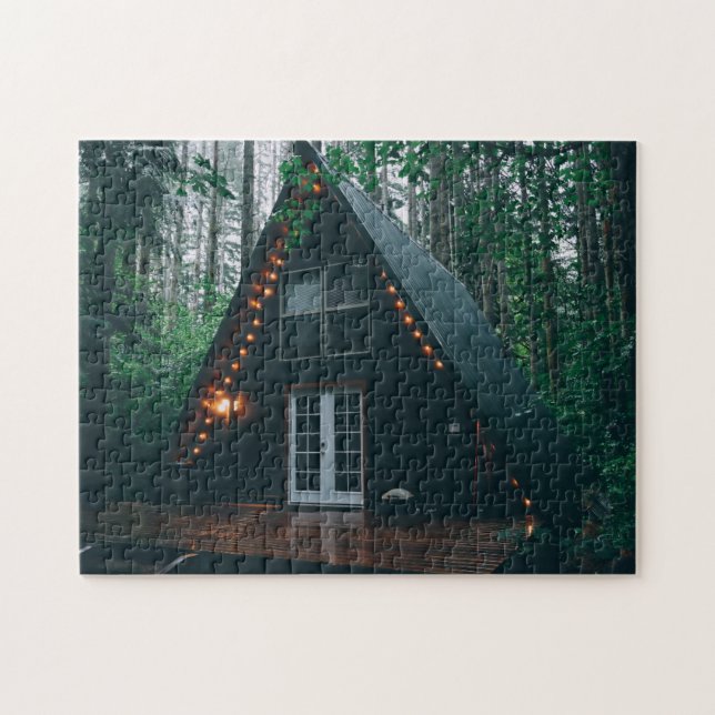 CABANE À OSSATURE EN BOIS DANS LES BOIS PUZZLE (Horizontal)