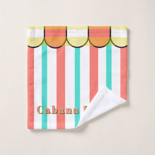 Cabane en coquilles Corail Turquoise Blanc Rayures