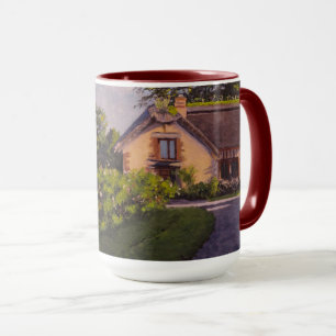 Cabane Rustique Avec Violets, Verts, Jaunes Mug