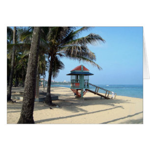 Cabane sur la carte de plage