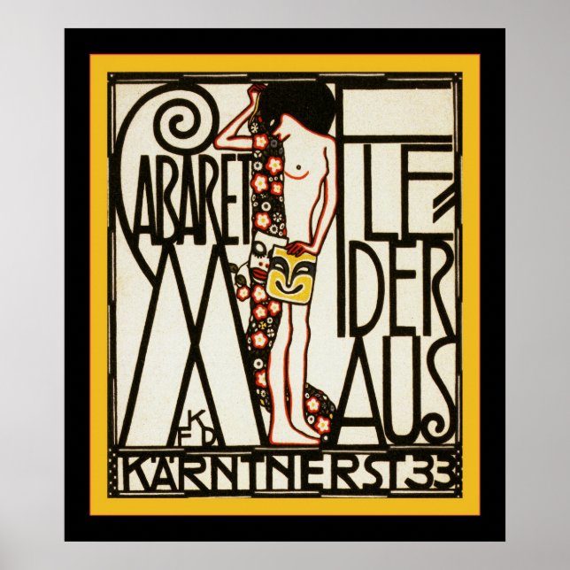 Cabaret Fledermaus ~ Vintage Werbung Poster (Vorne)