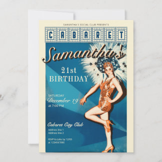 Cabaret Paris Parisian Glam Birthday Party Einladung