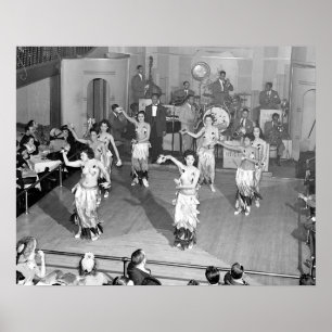 Cabaret-Tänzerinnen, 1941. Altes Foto Poster