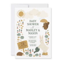 Cabbage Patch Douche Bunny Baby shower Invitation