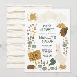 Cabbage Patch Douche Bunny Baby shower Invitation
