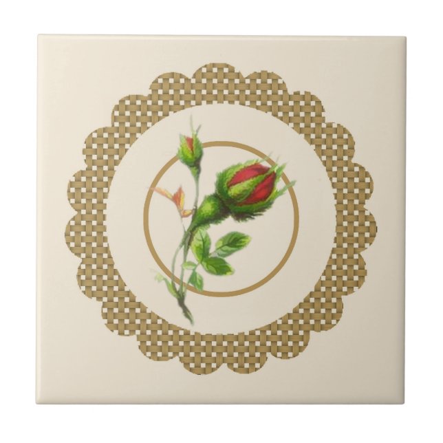 Cabbage Rose Tile Fliese (Vorderseite)