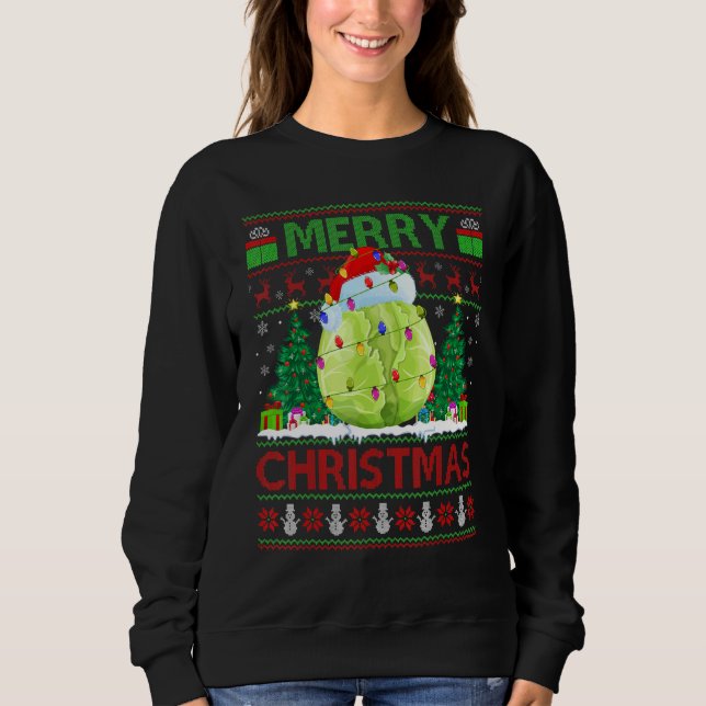 Cabbage Vegetable   Xmas Tree Ugly Cabbage Christm Sweatshirt (Vorderseite)