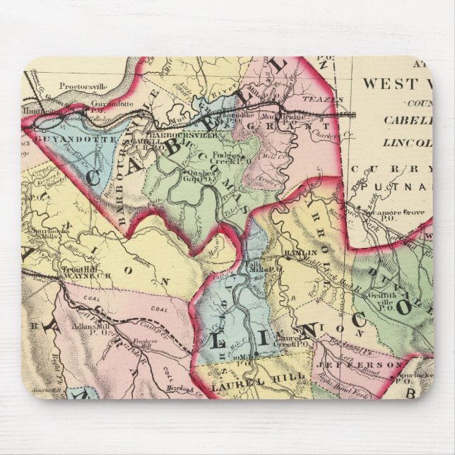 Cabell, Wayne, Lincoln, Logan-Landkreis Mousepad (Vorne)