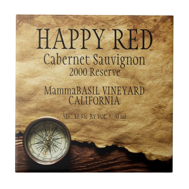 Cabernet Sauvignon Kachel! Fliese (Vorderseite)