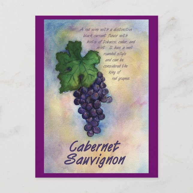 Cabernet Sauvignon Wine Postcard Postkarte (Vorderseite)