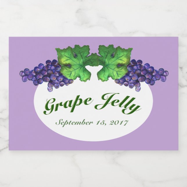 Cabernet Traubenjelly und Jam Label Lila Lebensmitteletikett (Einzelnes Label)
