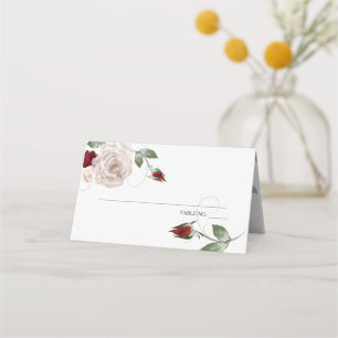 Cabernet und Dusty Blush Rose Platzkarte