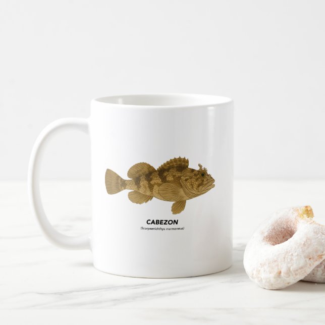 Cabezon - Leben in der kalifornischen Marine Kaffeetasse (Mit Donut)
