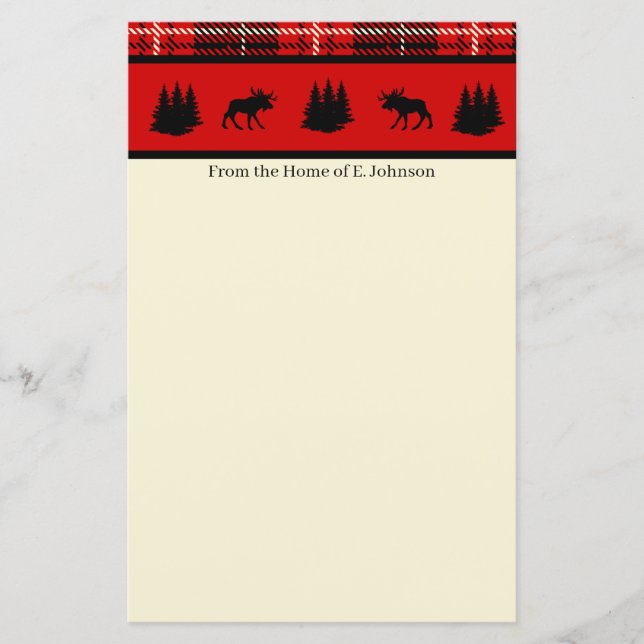 Cabin Black Moose Red Kariert (Vorderseite)