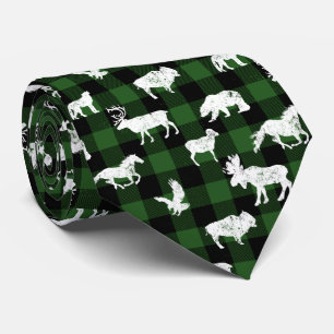 Cabin Buffalo Kariert Lumberjack Karo Pattern Gree Krawatte