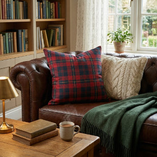 Cabin Chic Dekor: Klassisches Rot & Navy Tartan Ka Kissen
