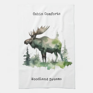 Cabin Comfort & Woodland Dreams Rustikale Wasserfa Geschirrtuch