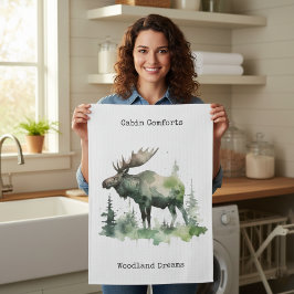 Cabin Comfort & Woodland Dreams Rustikale Wasserfa Geschirrtuch