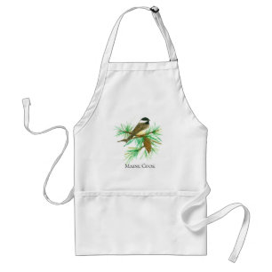 Cabin Cook Koch Chickadee Bird Pinecone Tassel Schürze