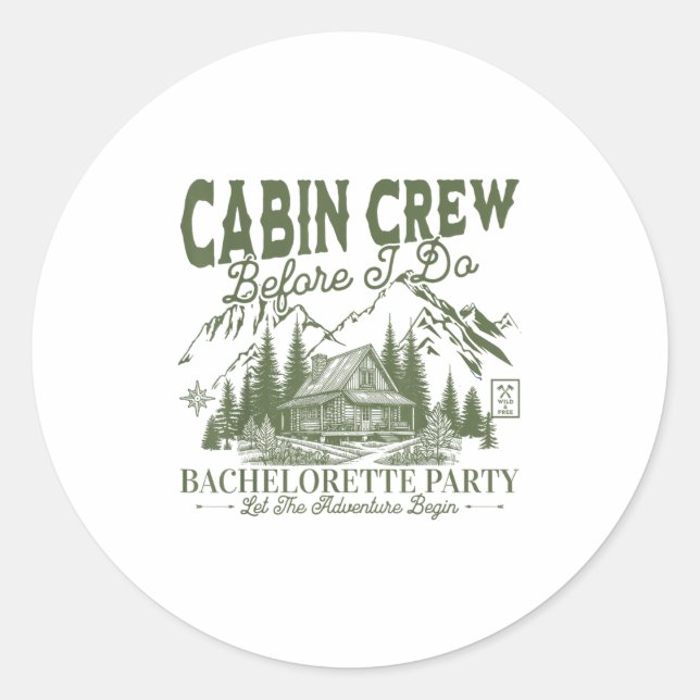 Cabin Crew Before I Do Camp Bach Bachelorette Part Runder Aufkleber (Vorderseite)