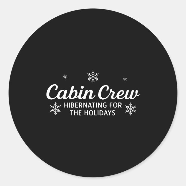 Cabin Crew Christmas Family Matching Pajamas Set  Runder Aufkleber (Vorderseite)