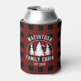 Cabin Familienname Red Black Buffalo Kariert Dosenkühler