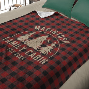 Cabin Familienname Red Black Buffalo Kariert Sherpadecke