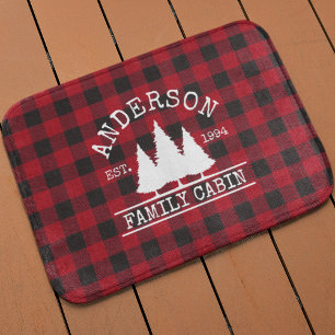 Cabin Familienname Red Buffalo Kariert Badematte