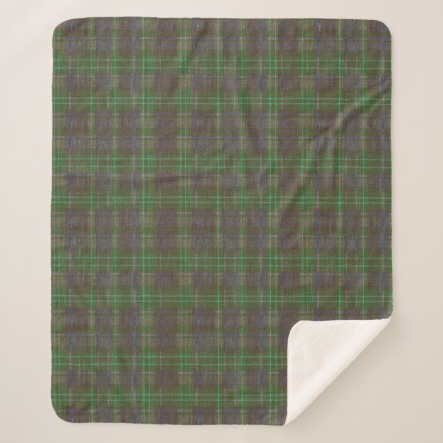 Cabin Forest Green Tartan Sherpadecke (Vorderseite)