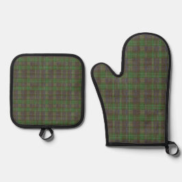 Cabin Forest Grün Tartan Ofenhandschuh & Topflappen-Set