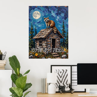 Cabin Guardian: Raccoon's Night Watch Poster